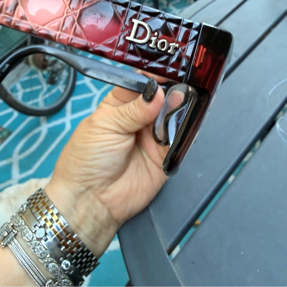 Dior Olive Brown Rectangular Eyeglass Frames - image 3